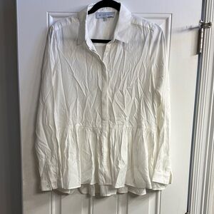 Tuckernuck White Peplum Button-Down Shirt